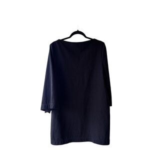 COS Black Minimalist Shift Dress Structured 3/4 Sleeve Size S